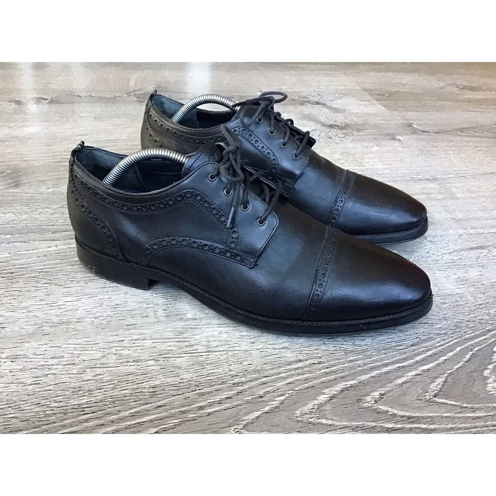 Cole Haan Jefferson 2.0 Grand Cap Toe Derby Black Leather Size 10.5 M C30098